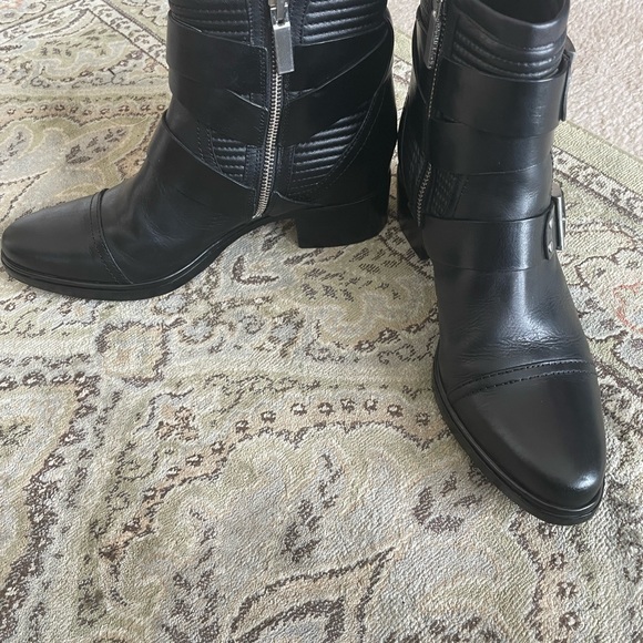 Rachel Zoe black booties. Size 8.5. Block heel with silver hardware - Picture 2 of 14